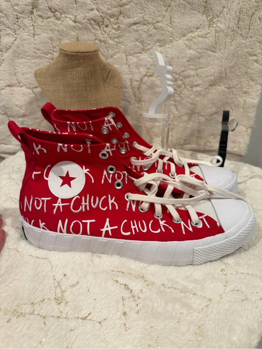 Converse Not A Chuck High Top Red Canvas Sneakers Men’s US 10.5